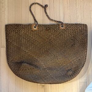 Zara Home XL Brown Woven Beach Bag